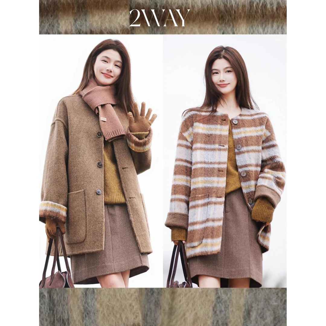 【赵大喜】现货！哈尔城堡双面大衣 | 两面穿/yang毛手缝双面尼