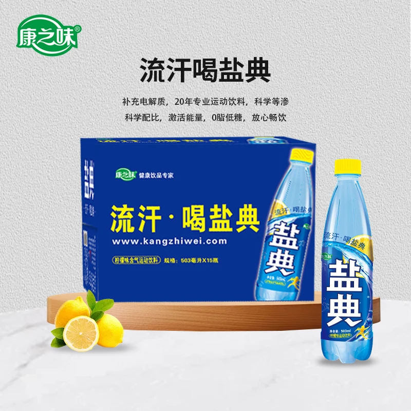 康之味盐典电解质饮料经典柠檬味专业运动补水补充维C能量水503ml
