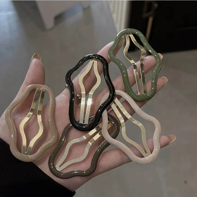 合金发饰 云朵状镂空碎发bb夹前额刘海一字侧边夹发夹头饰发卡子