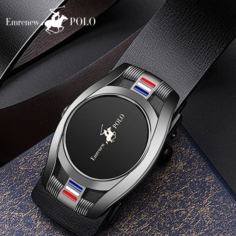 安普里保罗男士皮带新款百搭经典潮流款无牙自动扣腰带休闲商务