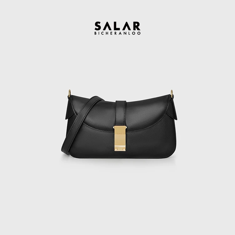 SALAR中号塔钉扣肩包女 LOLA真皮马鞍包百搭7231010102