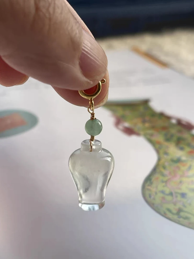 南京博物院文创天然萤石赏赐梅瓶项链包包手机装饰挂件纪念品