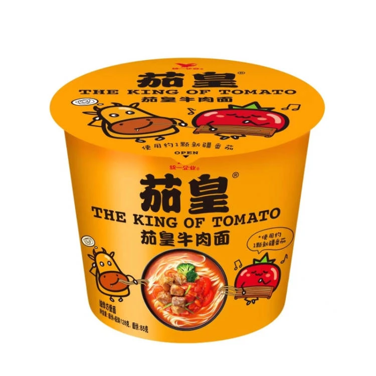 统一茄皇番茄牛肉桶面泡面128g/桶
