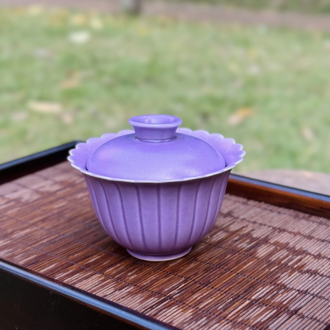 花口盖碗-紫色(2024071339355)