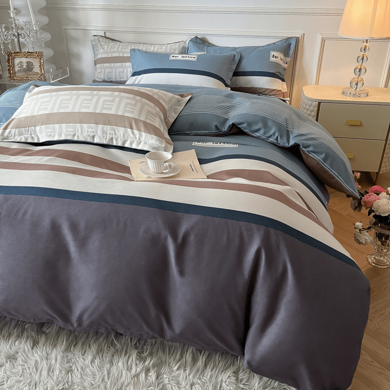 【特价】床上用品四件套加厚简约斜纹床单被套单人双人宿舍被罩磨毛