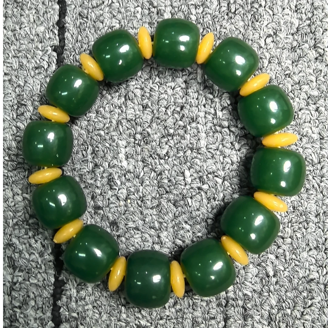 【闪购商品】黄色隔珠碧玉手串