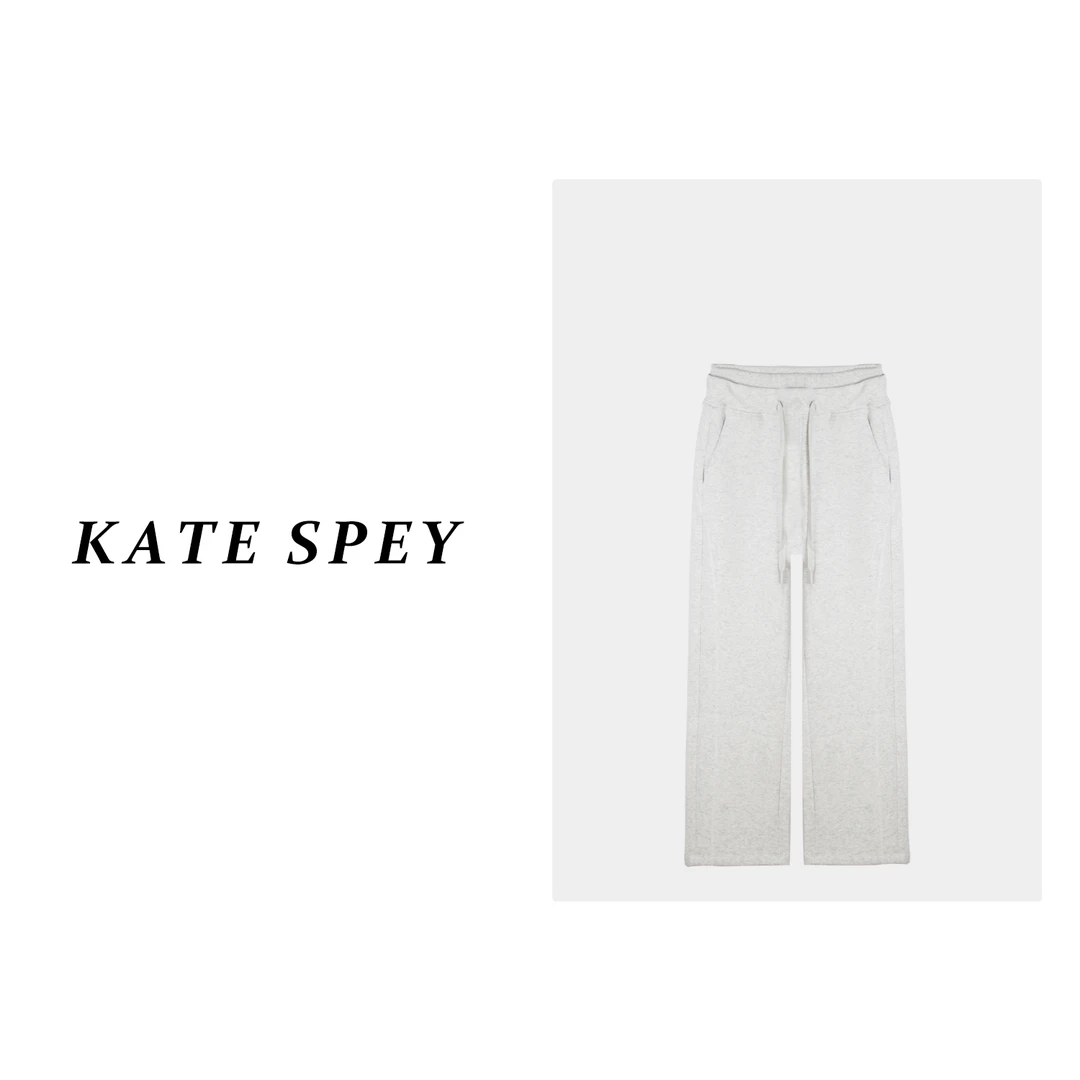 凯特丝蓓675#高腰抽绳休闲运动阔腿裤秋冬宽松显瘦直筒卫裤