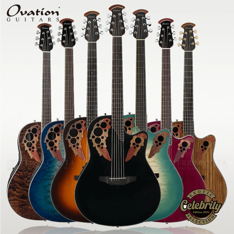 Ovation奥威逊 CE44 CE44P CE48P 41寸葡萄音孔圆背电箱民谣吉他