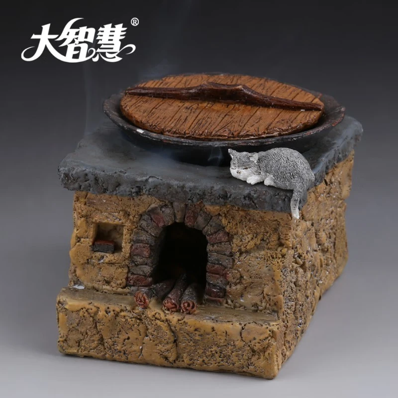 大智慧 创意灶台香炉（长8cm*宽9cm*高9.5cm/209克）赠古早味盘香