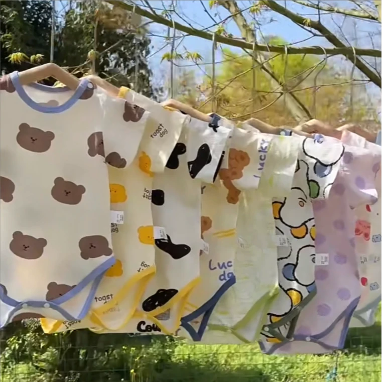 奶茶9X8001蔓藤花包屁衣