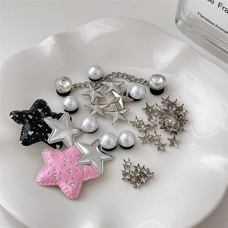 洞洞鞋可爱DIY配件鞋花可爱卡通星星绑带鞋面配饰可拆卸通用鞋扣