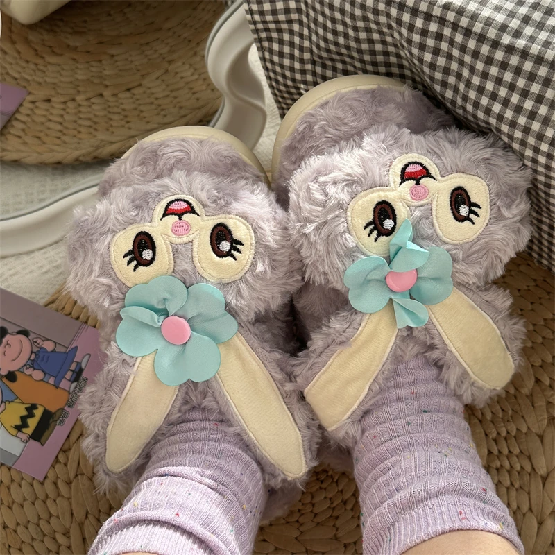 ins可爱卡通星黛露棉拖鞋女少女心学生宿舍室内居家保暖毛绒拖鞋