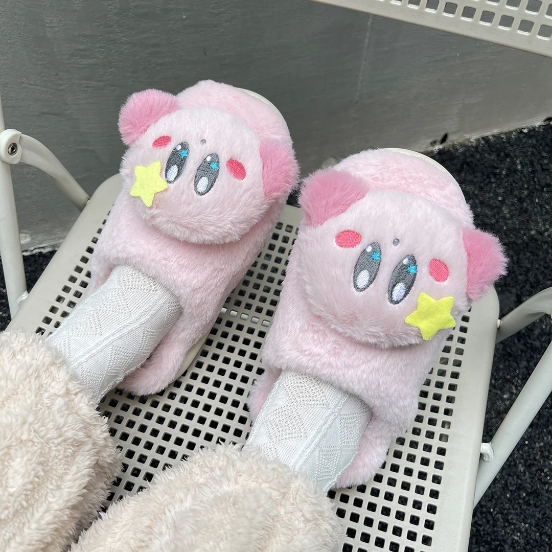 可爱卡通毛绒棉拖鞋女冬季防滑毛绒绒家居拖鞋粉色少女心保暖拖鞋