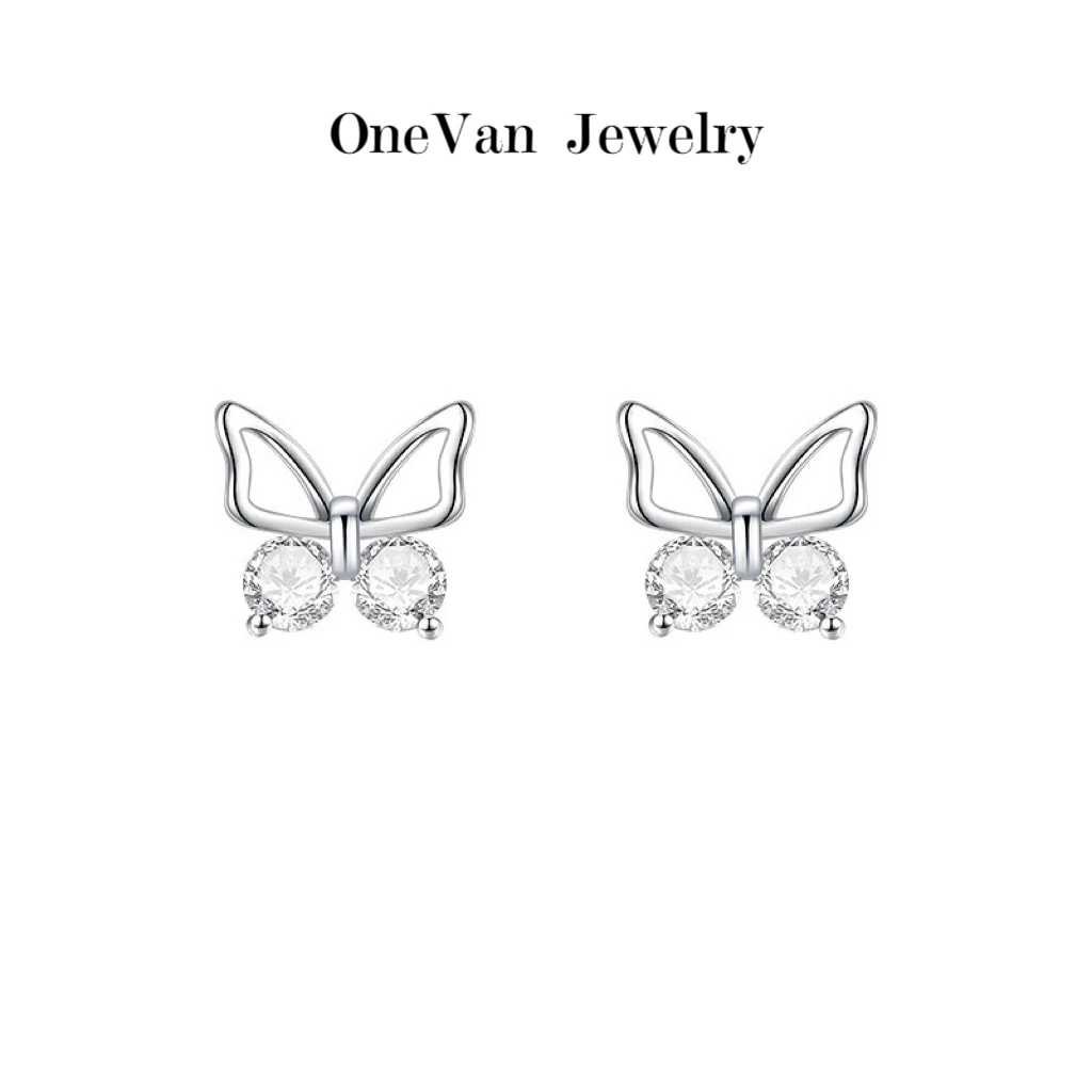 【品牌】气质简约小巧感小众精致新款蝴蝶耳钉女时尚纯银轻奢