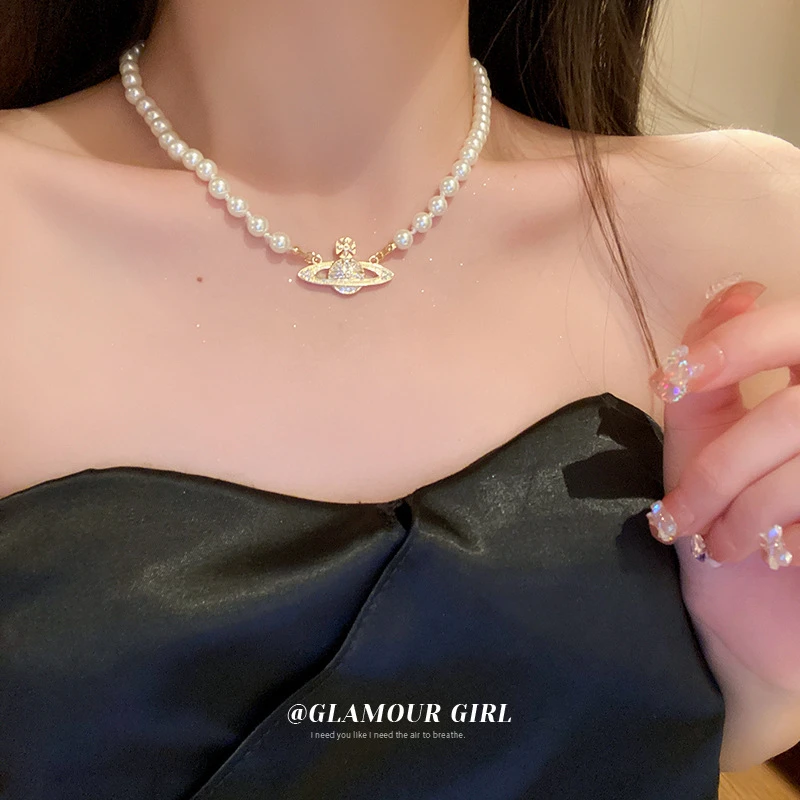 【品牌】电镀珠珠星球项链轻奢风锆石锁骨链颈链气质潮时尚百搭