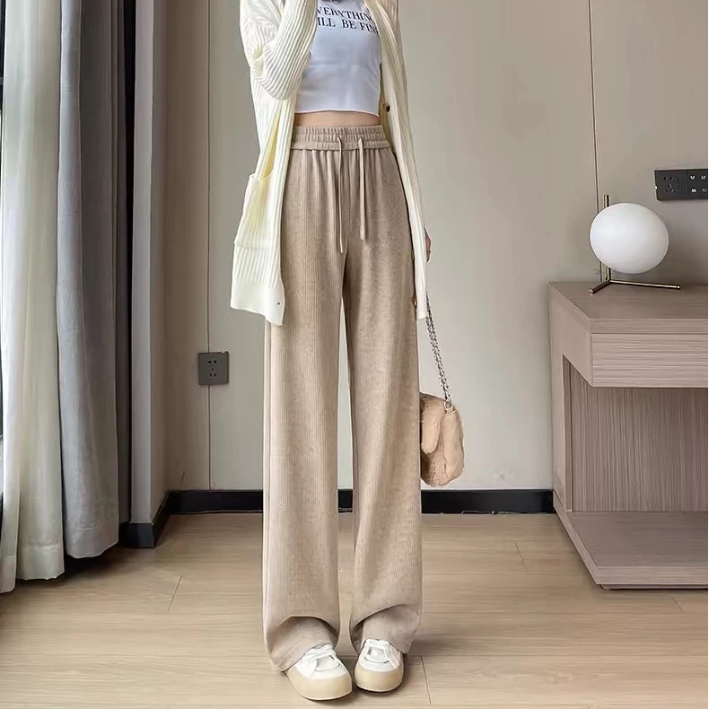 【冬不冷】加绒加厚窄版直筒秋冬休闲裤2024高腰显瘦百搭阔腿裤