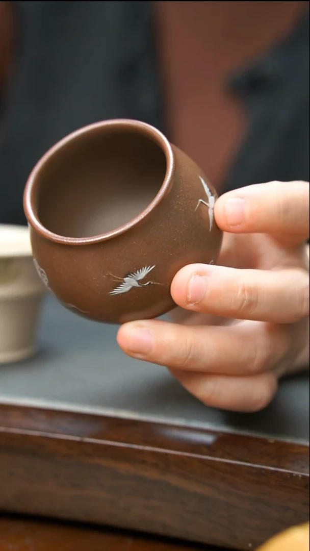 【闪购商品】紫砂茶壶仙鹤大口杯120cc