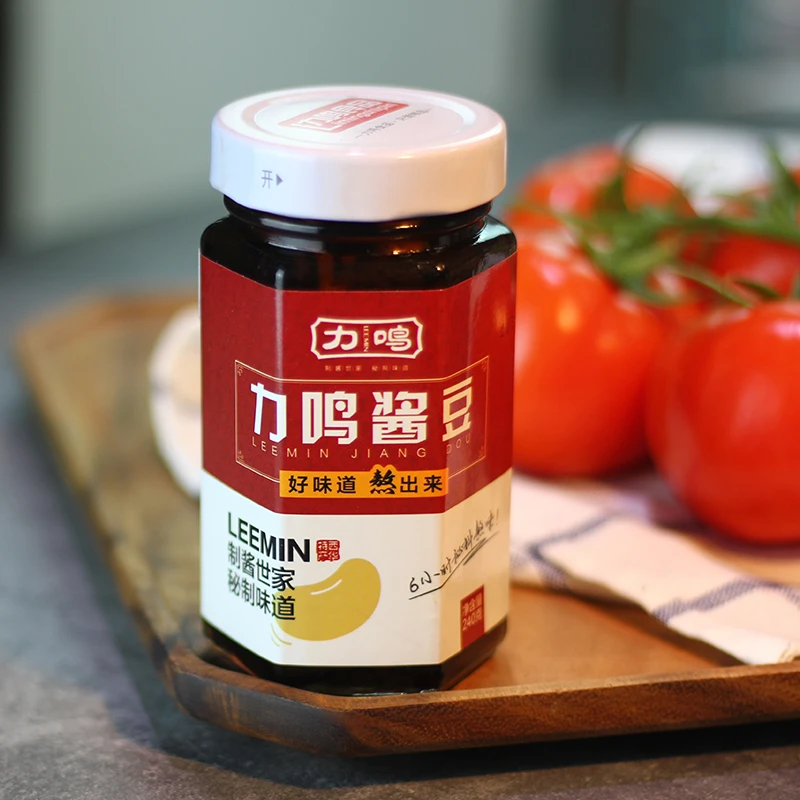 力鸣酱豆220g河南特产手工秘制西瓜黄豆酱夹馍下饭酱微辣熟酱豆子