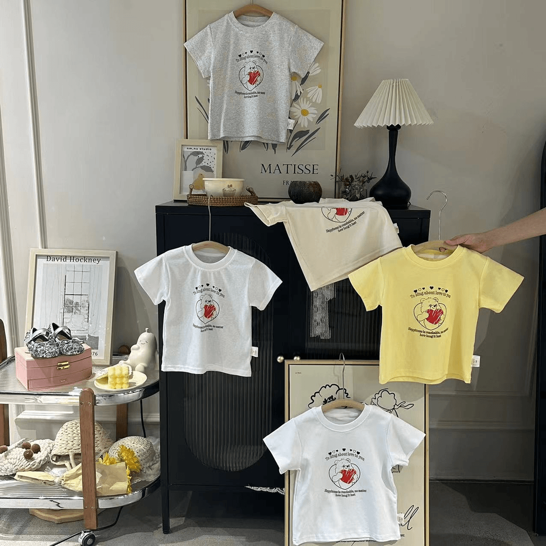 丸子十【现货】儿童韩系潮童百搭卡通短袖T恤（夏款）WZJ-7300
