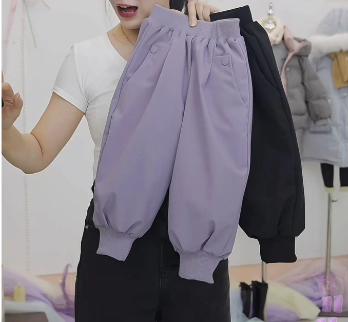 丸子十【现货】儿童韩系百搭净版束脚羽绒裤（冬秋）WZJ-（R）3732