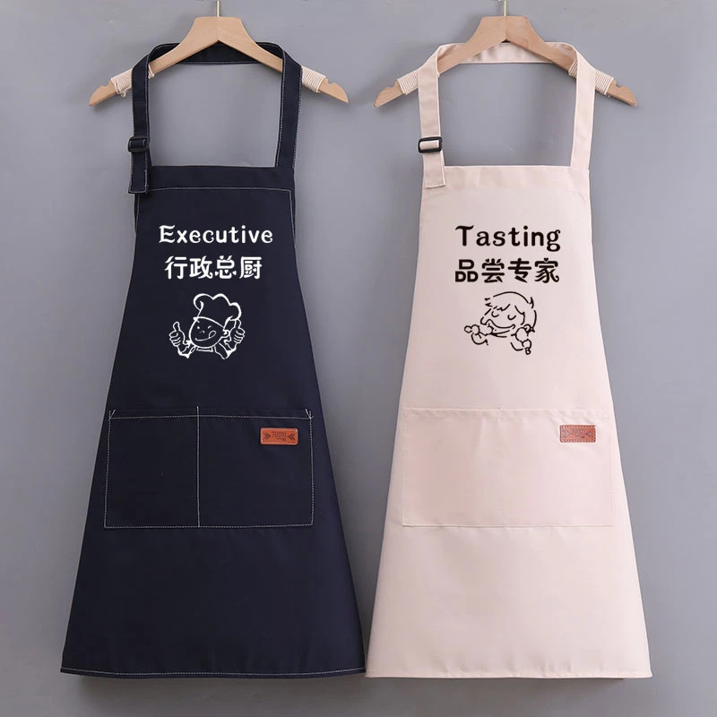 新款时尚吊带帆布围裙厨房家用工作服男女款定制logo家里家外防污