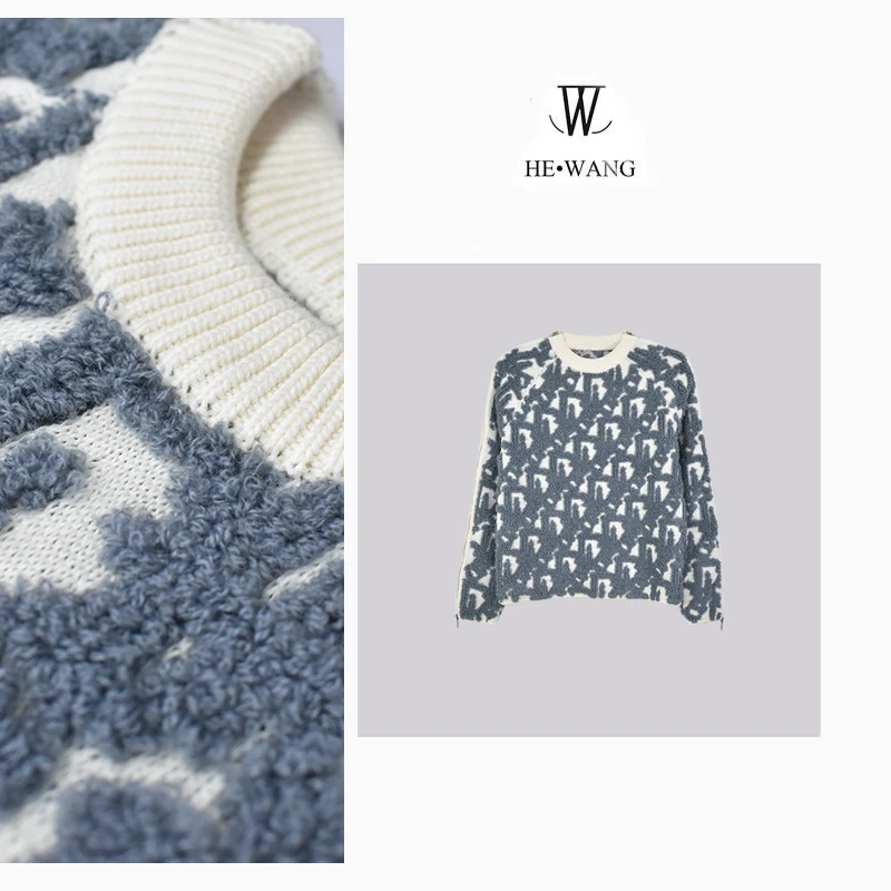 HW 明星同款拉链小众设计圆领外套款式长袖针织衫-00177