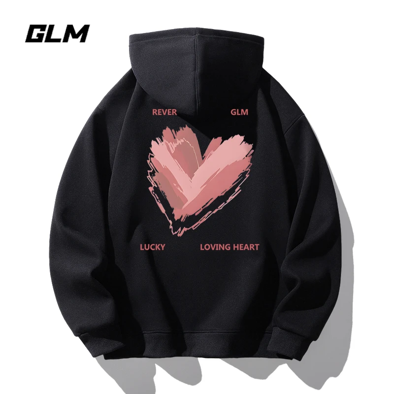 集团品牌GLM秋冬季新款宽松潮流连帽套头长袖痞帅休闲保暖卫衣 男