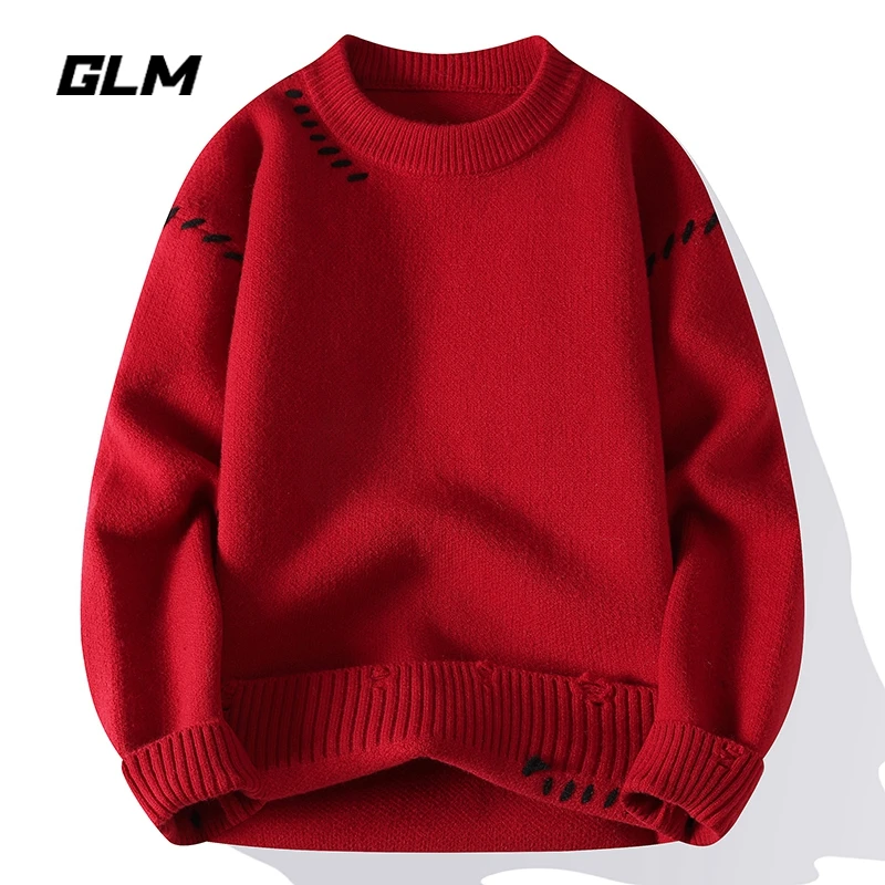 集团品牌GLM新年车厘子安哥拉红色本命蛇年春节氛围感毛衣 男女