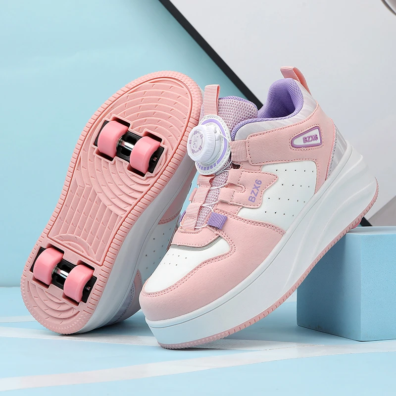 abc kolo童鞋女童暴走鞋2025反季儿童带灯运动轮滑鞋中大童溜冰鞋