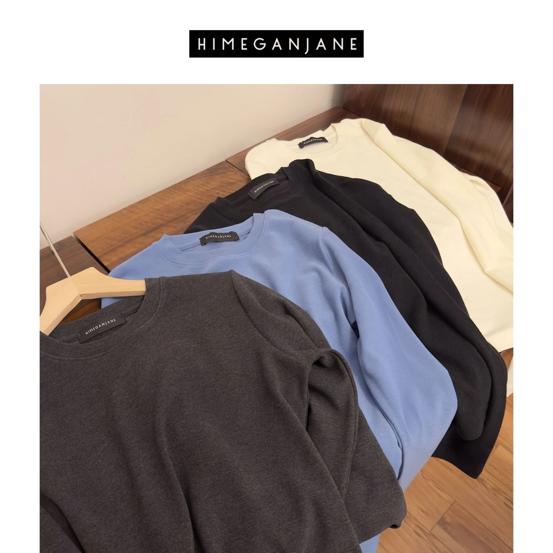 HIMEGANJANE 年糕T天丝醋酸羊毛发热保暖抗静电打底软糯上衣21029