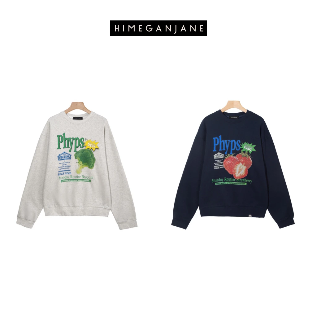 HIMEGANJANE 趣味蔬菜水果 全棉线圈宽松百搭套头卫衣女 2416