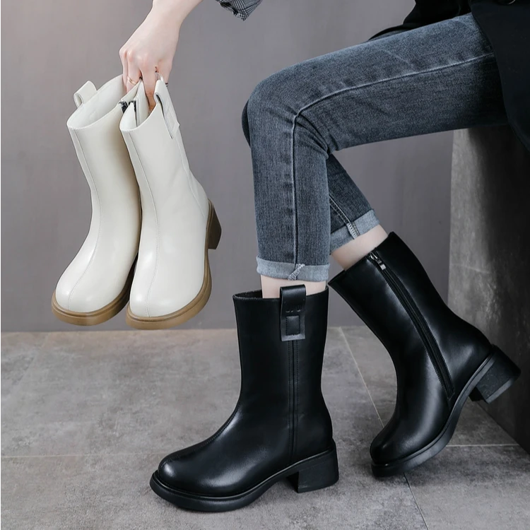 【断码清货】2024冬季新款皮毛一体保暖时尚百搭英伦风马丁靴2026