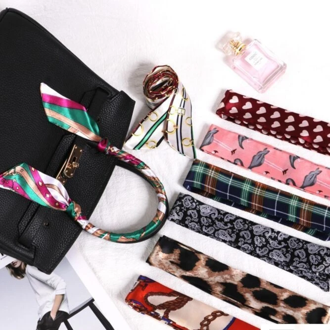 小丝带手提包系缠绑包包手柄丝巾围巾包带装饰发带女士头巾领巾