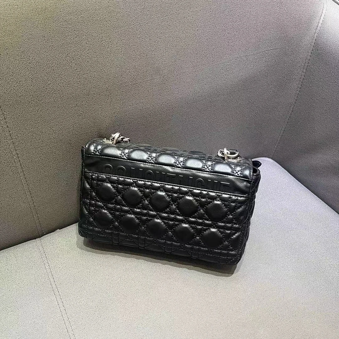 [B068-64414]新款小香风时尚百搭女士黑色大号单肩菱格肩包