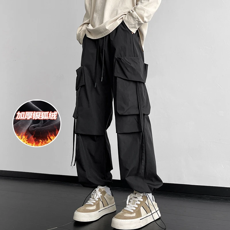 降落伞兵工装裤男秋季日系复古束脚裤子潮牌痞帅多口袋宽松休闲裤