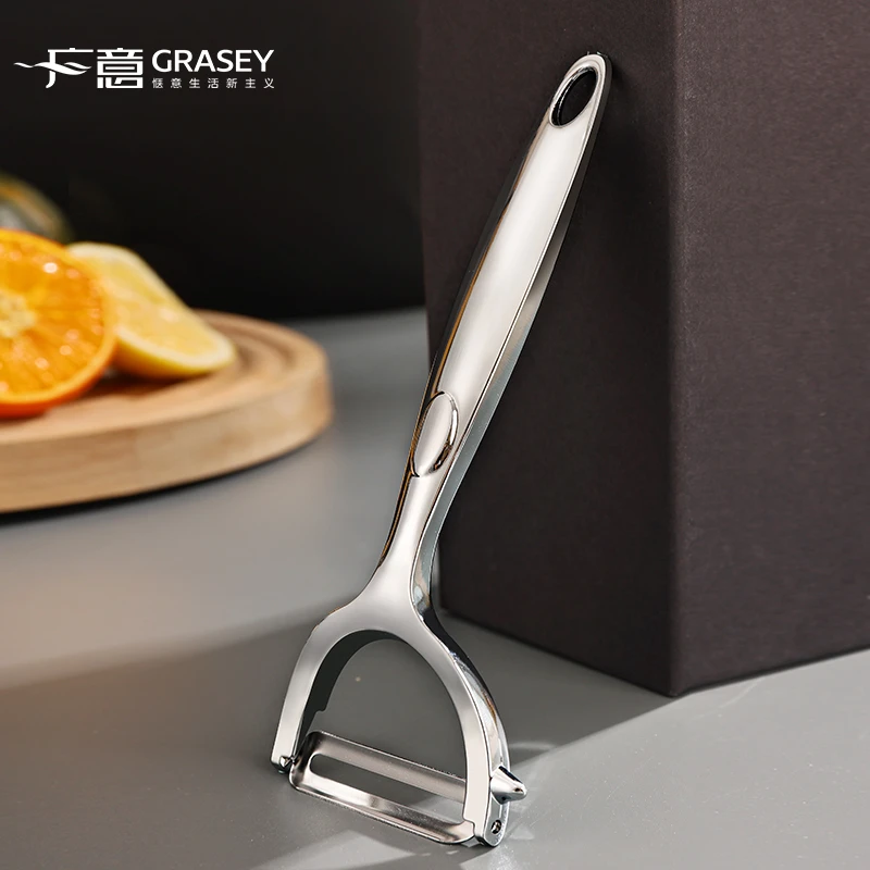 广意家用水果苹果瓜果刨多功能刮皮刀锌合金不锈钢削皮刀去皮神器
