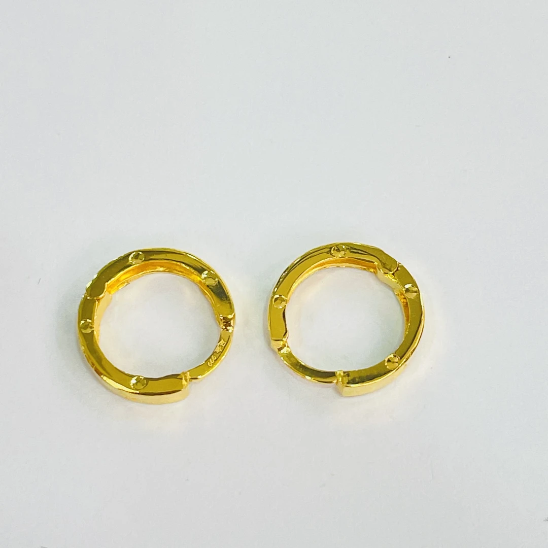 【莹莹专享】足金吊坠 素圈耳环 2.06   足金999