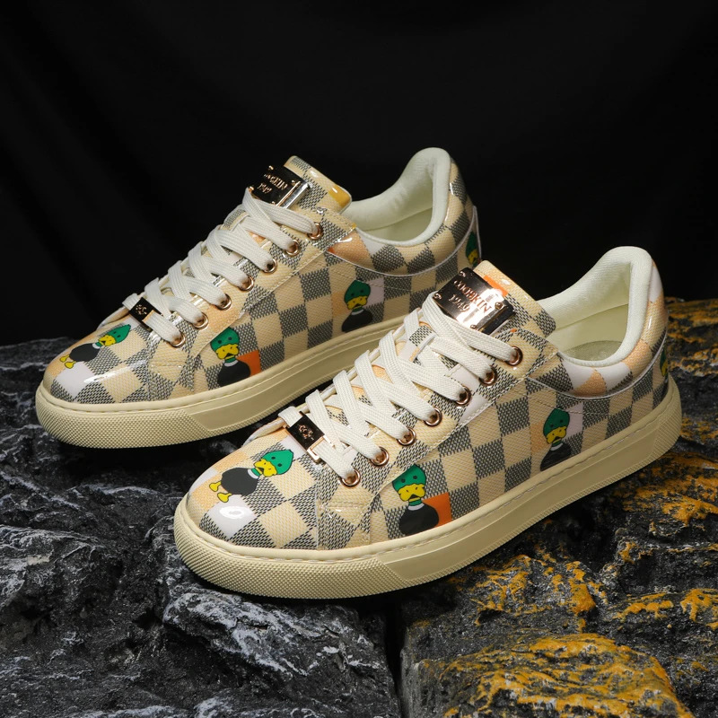 {NIKO联名牛油果高定}时装周联名情侣时尚百搭格子潮鞋轻便低帮