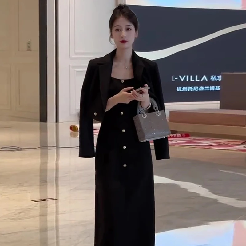 【PJ】【两件套】气质女装高级感小洋装名媛气质外套连衣裙套装1873