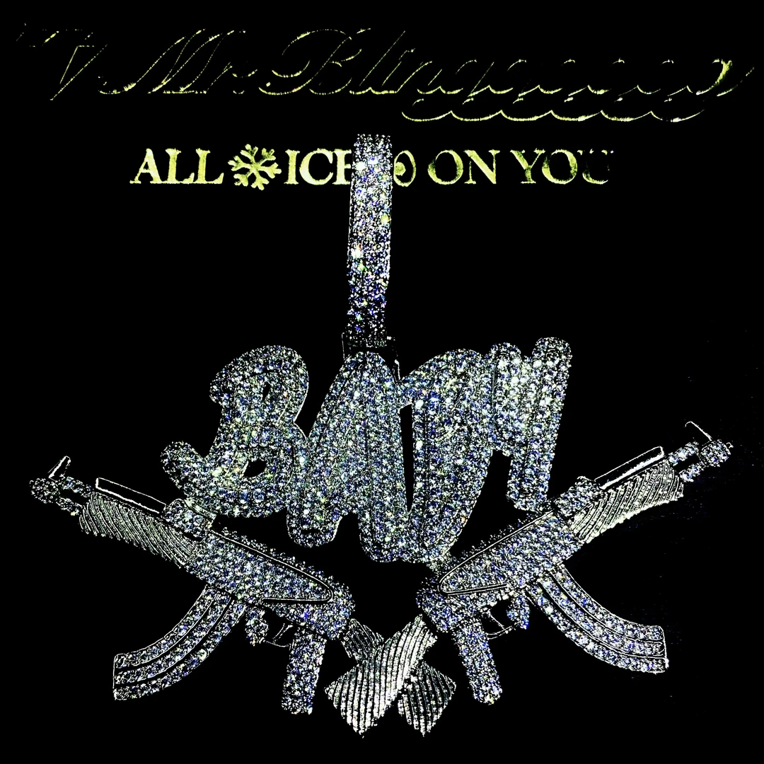 铜合金合成锆石吊坠 Mr.Blingggggg欧美嘻哈满钻BABY-AK47枪吊坠