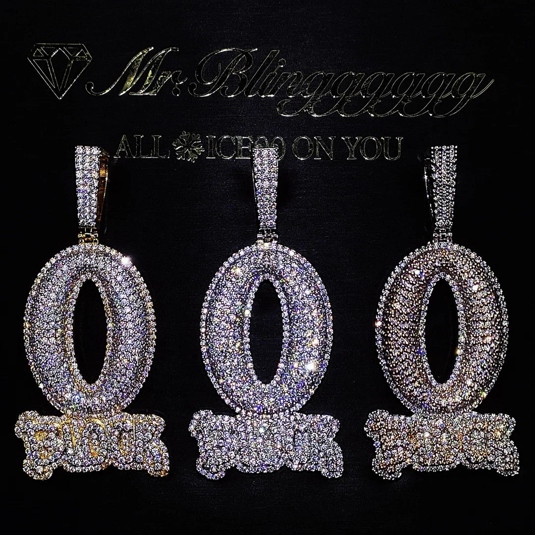 铜合金合成锆石吊坠 Mr.Blingggggg欧美嘻哈King Von同款O Block