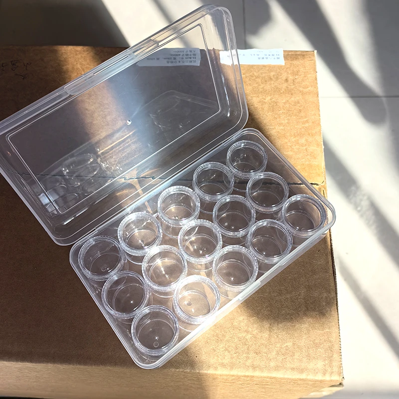 15罐套盒防摔透明亚克力小圆罐家用防氧化配饰耳饰多用途圆形盒子