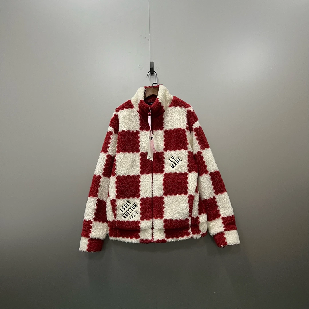 Louis Vuitton lv × Nigo2 联名款 白红棋盘格刺绣logo夹克 M码