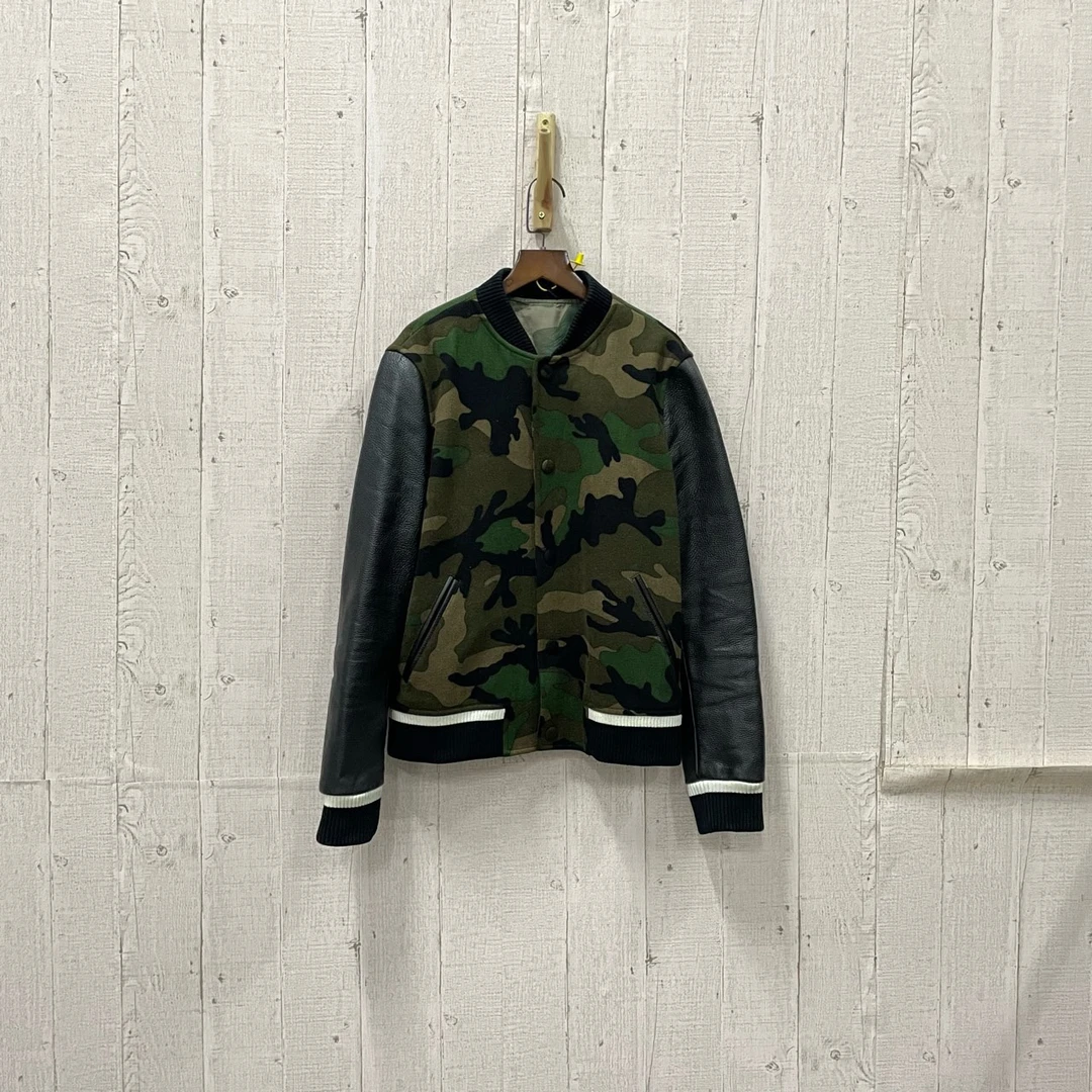 VALENTINO 华伦天奴 皮袖迷彩棒球外套 44码/95新/公价18000