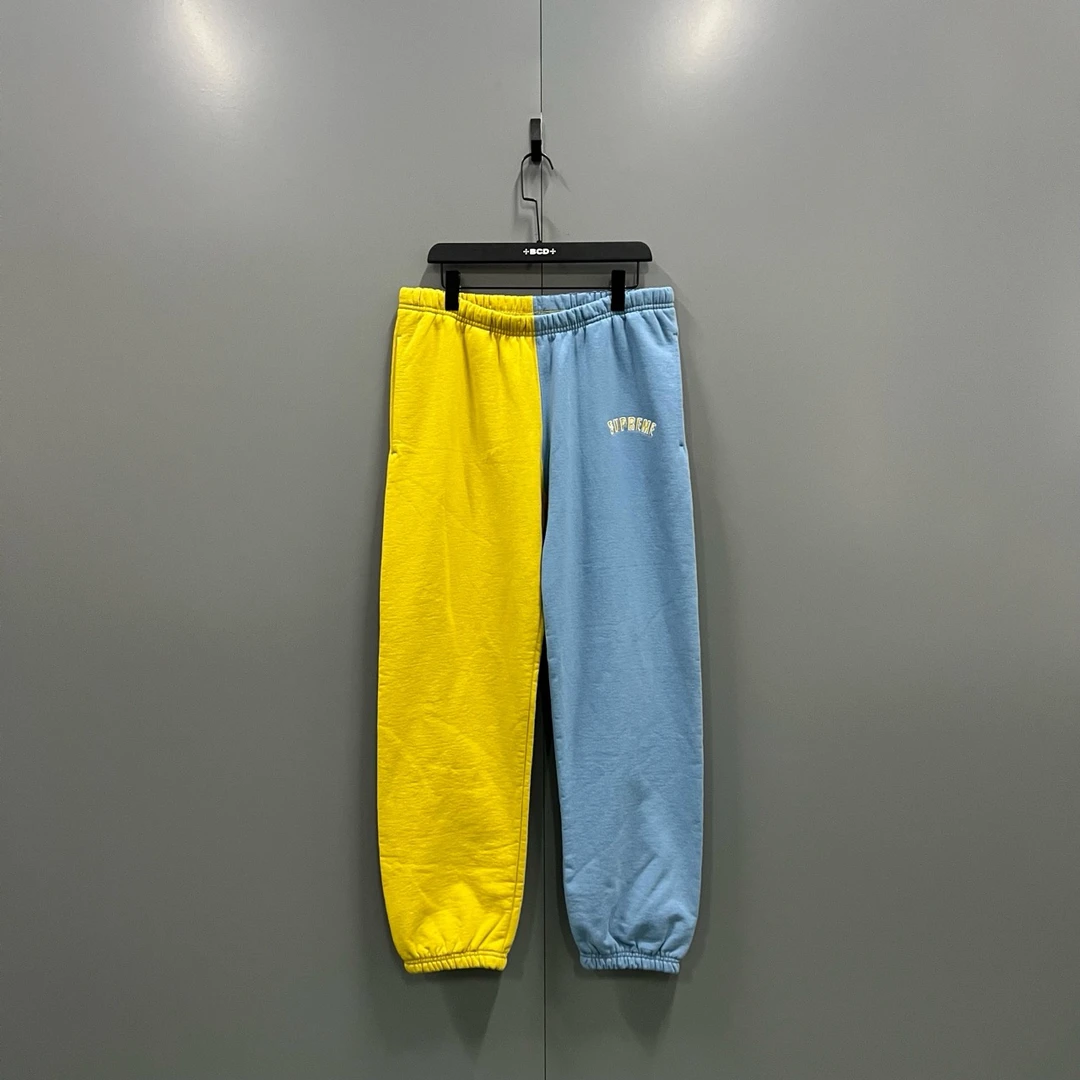 Supreme 蓝黄拼接刺绣logo卫裤 L码/全新/公价3500/吊牌 bc006099