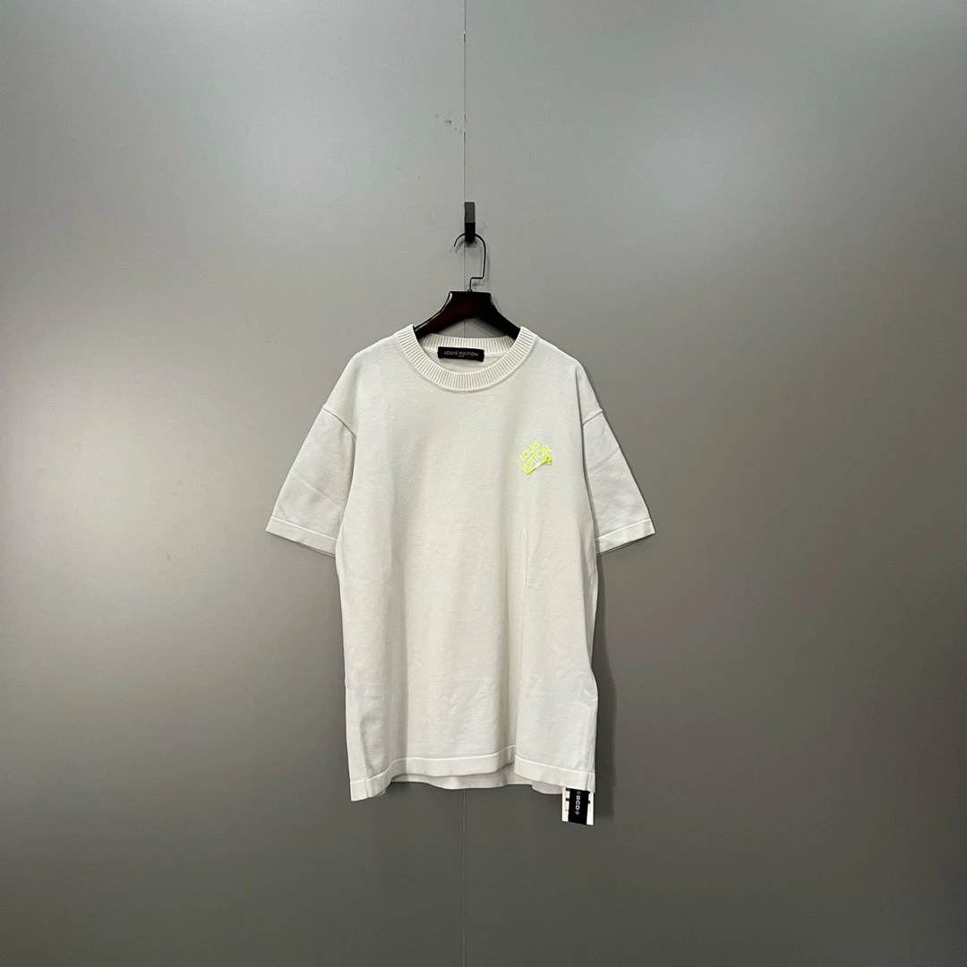 Louis Vuitton lv 荧光绿别针logo针织短袖 M码/98新/公价7750/