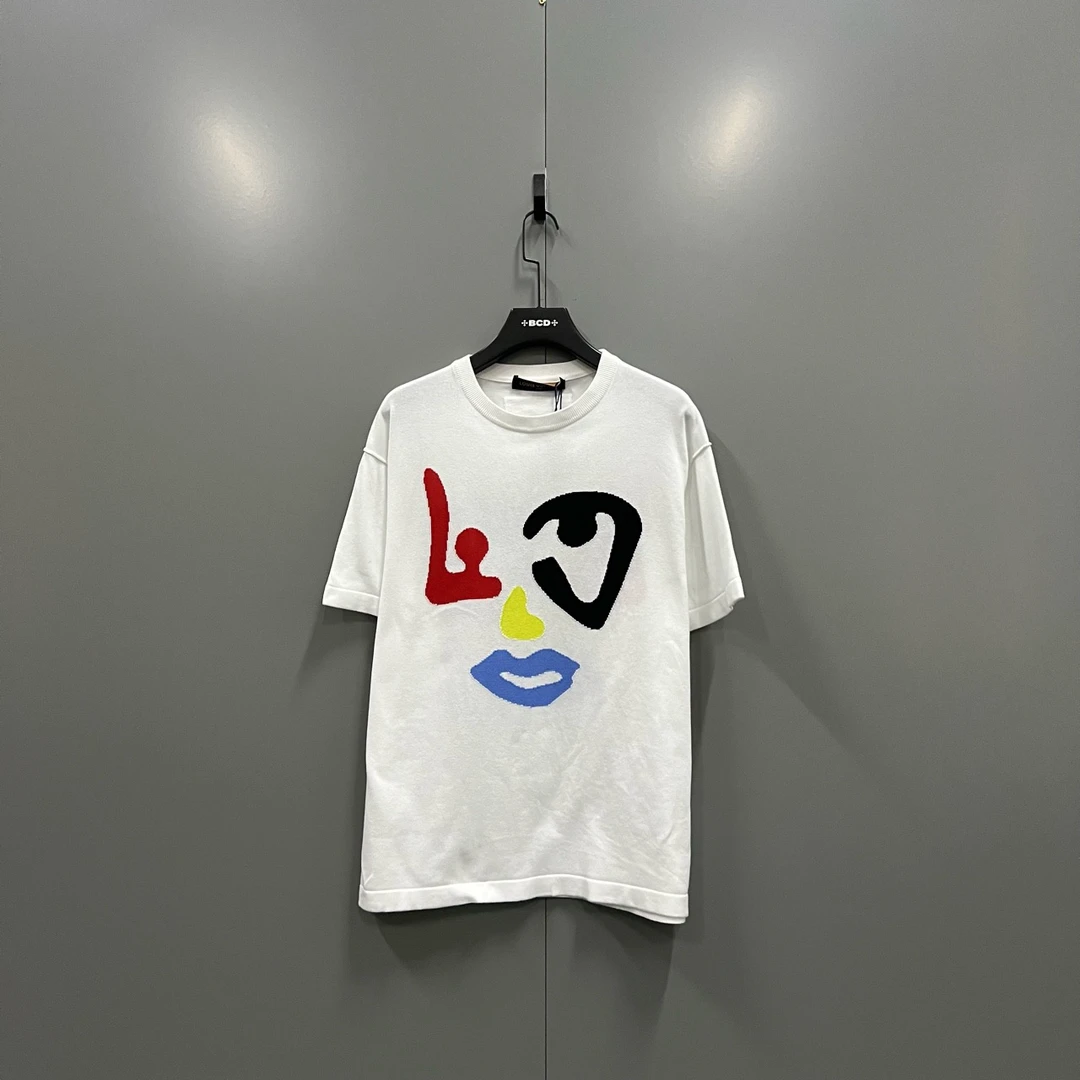 Louis Vuitton lv 抽象人脸印花logo短袖 L码/95新/公价8150/无配