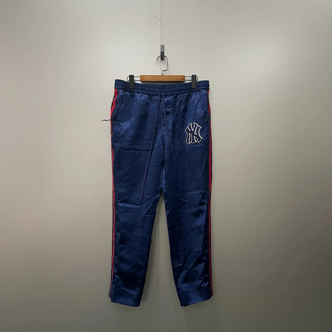 GUCCI 古驰 条纹刺绣丝绸长裤 48码/95新/公价9506/无配件 si5027