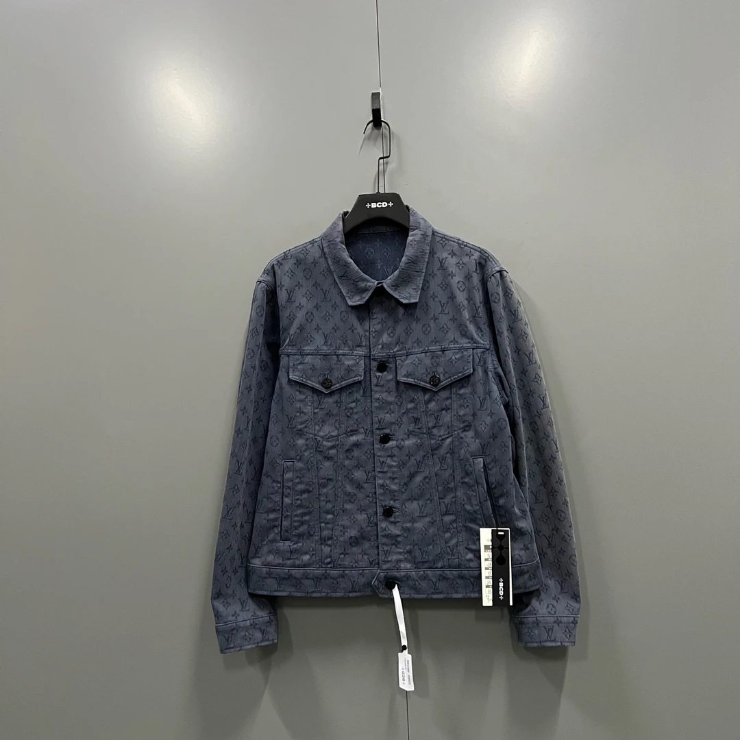 Louis Vuitton LV 藏青色老花满印牛仔外套 52码/98新/毒23689/无