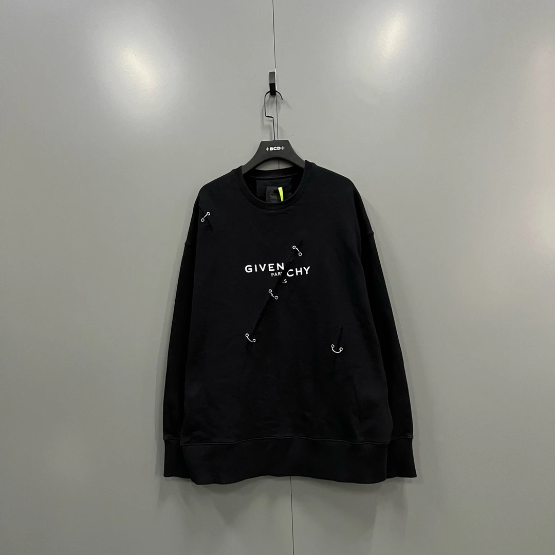 Givenchy 纪梵希 黑色印花logo别针卫衣 L码/全新/公价9190/吊牌